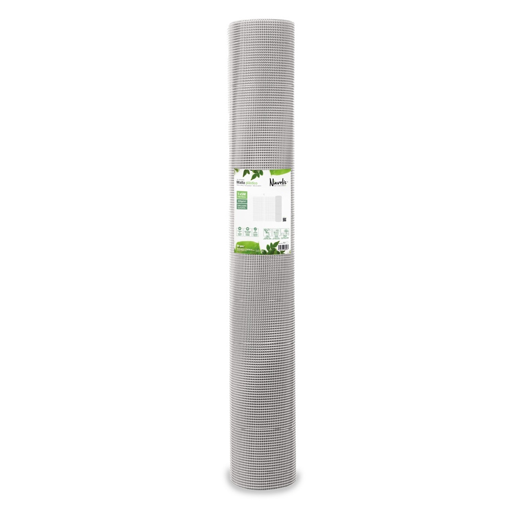 Malla plástico 10x10mm 1x5M Blanco