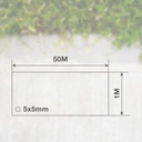 Malla plástico 5x5mm 1x50M Blanco