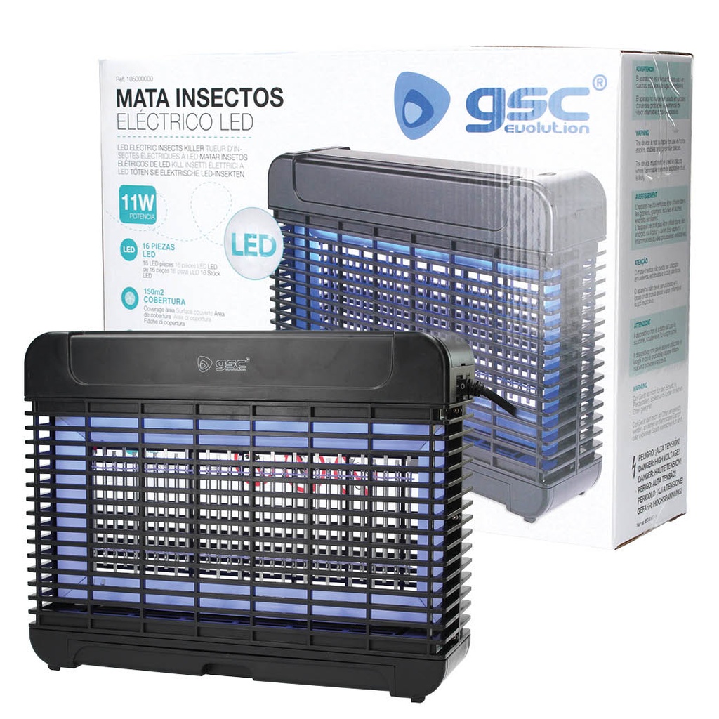 Mata insectos electrico LED Ventiser 11W 150M2 Negro