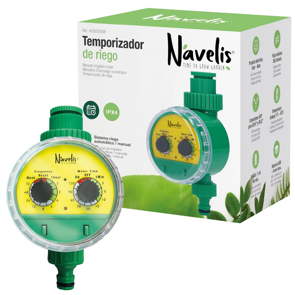 Temporizador de riego 2xAAA IPX3