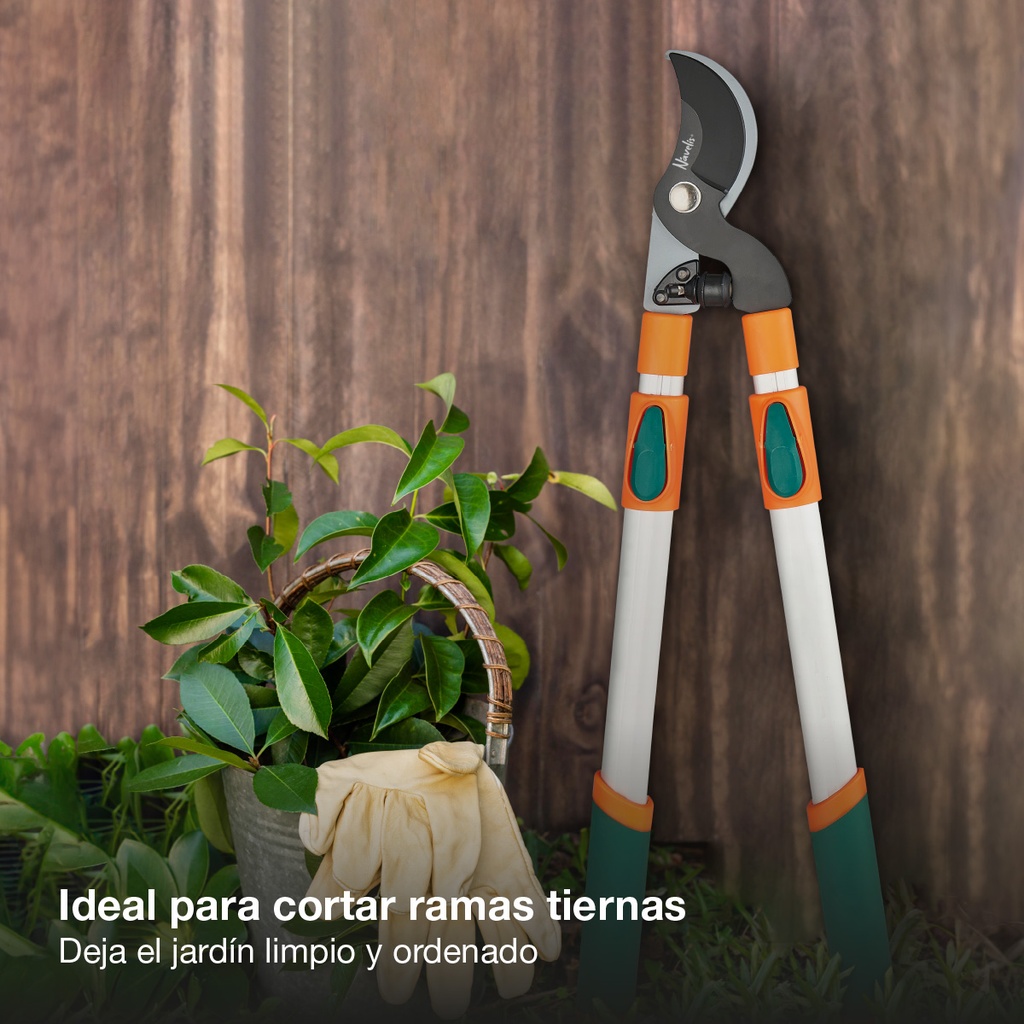 Tijera de poda telescópica de corte bypass con hoja de acero 160mm