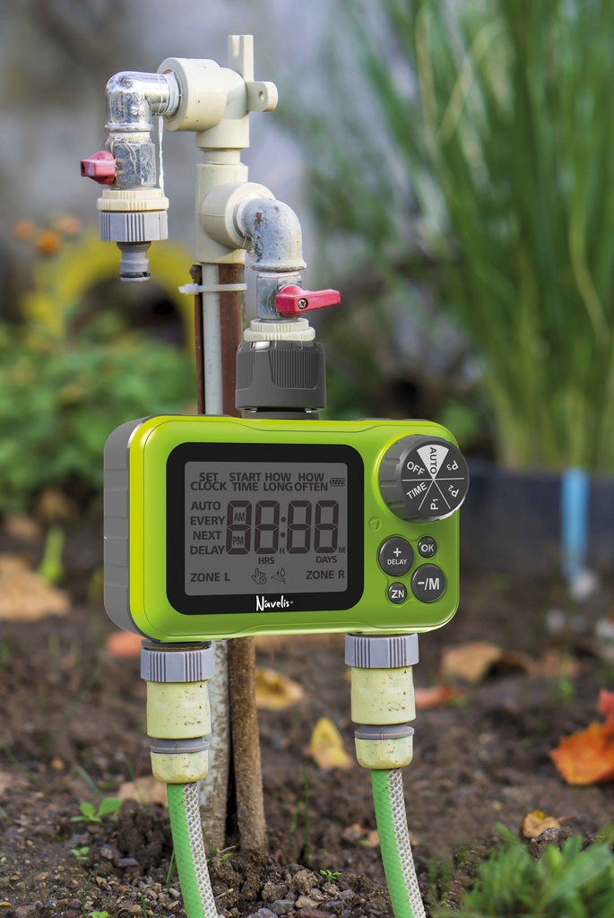 Programador riego digital dos salidas 2xAA IP54