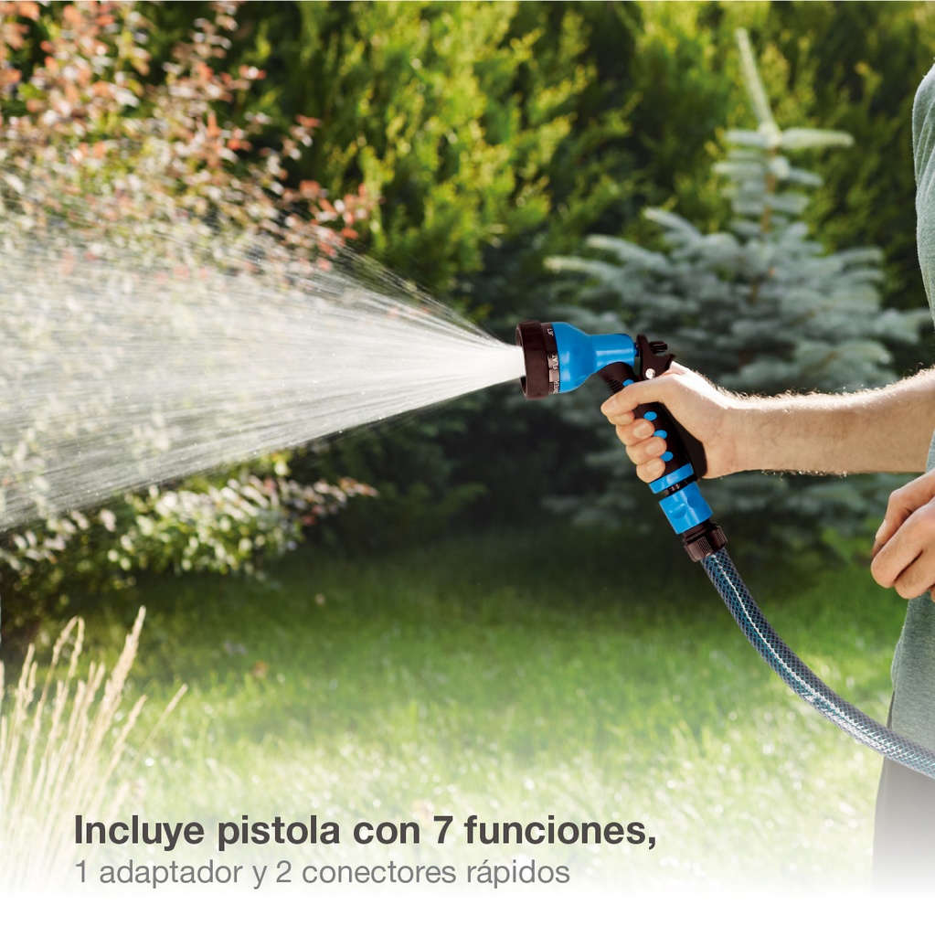 Kit manguera jardín Hisua Ø5/8" 15mm 25M