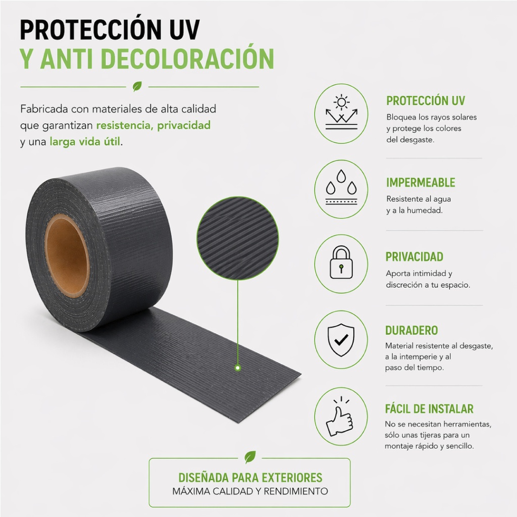 Cinta ocultación 19cmx35M 450g Gris antracita