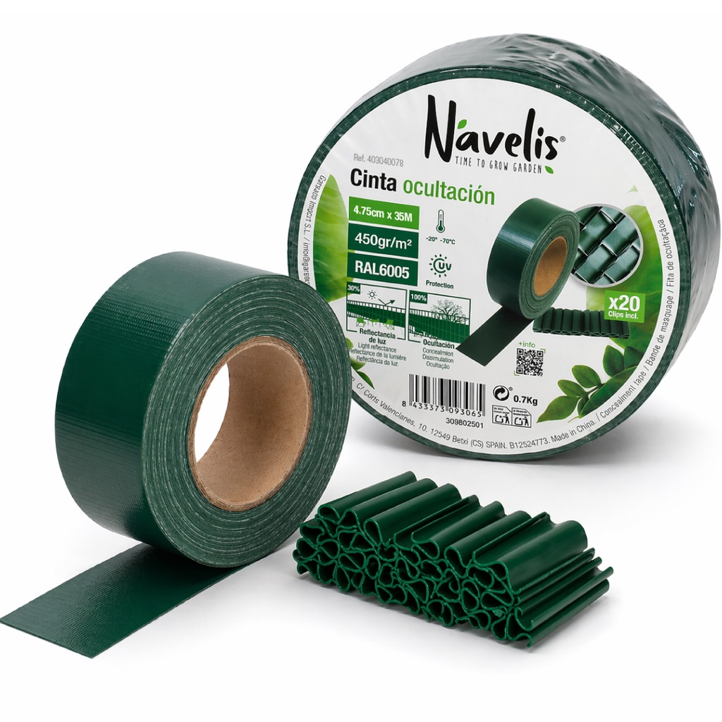 Cinta ocultación 4,75cmx35M 450g Verde