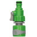 Conector mangueira Ø3/8" - Ø1/2" - Ø5/8" - Ø3/4" com válvula ON/OFF