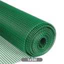 Malha de plástico 10x10mm 1x5M Verde