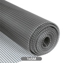 Malla plástico 10x10mm 1x5M Gris