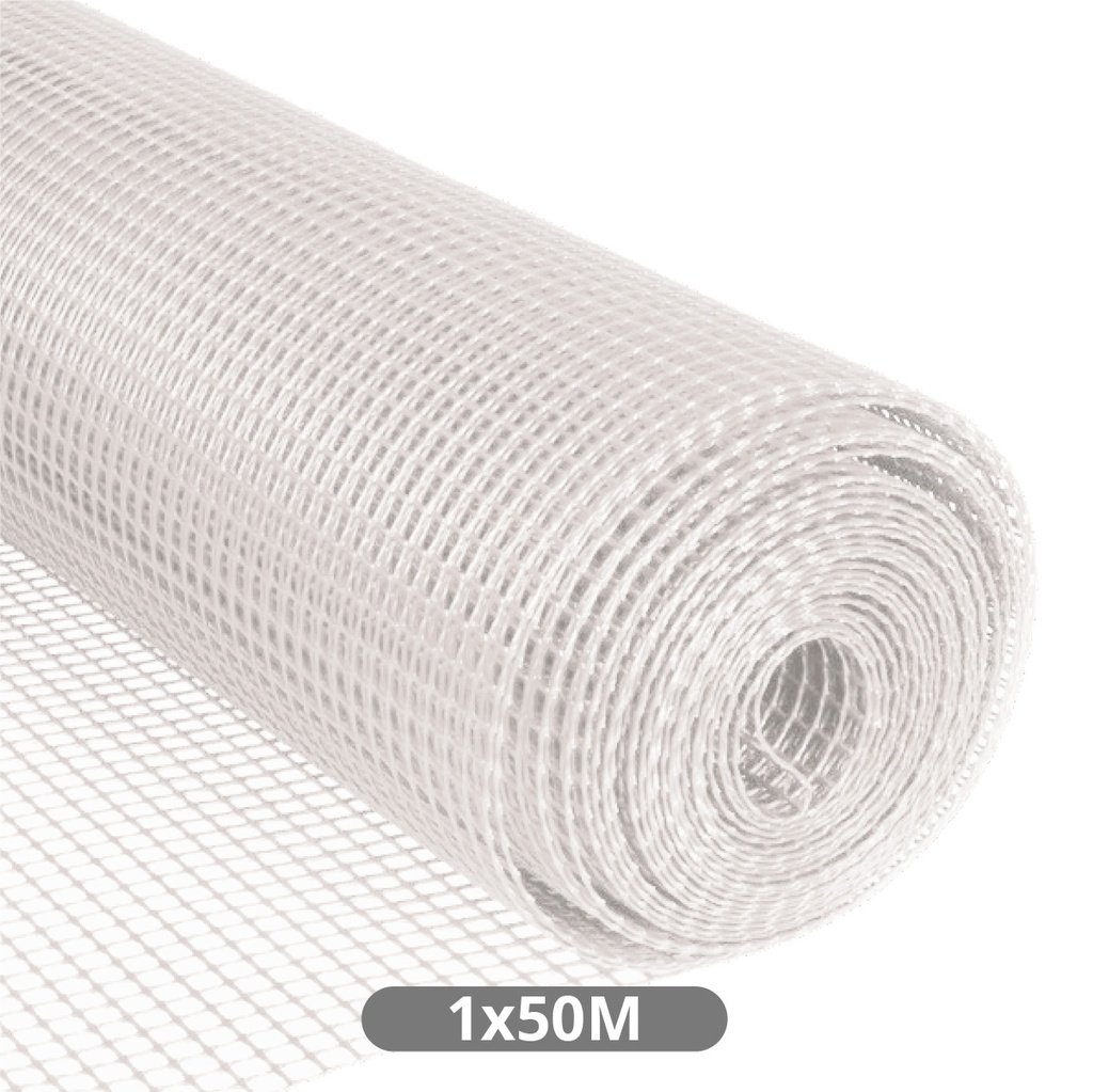 Malha de plástico 5x5mm 1x50M Branco
