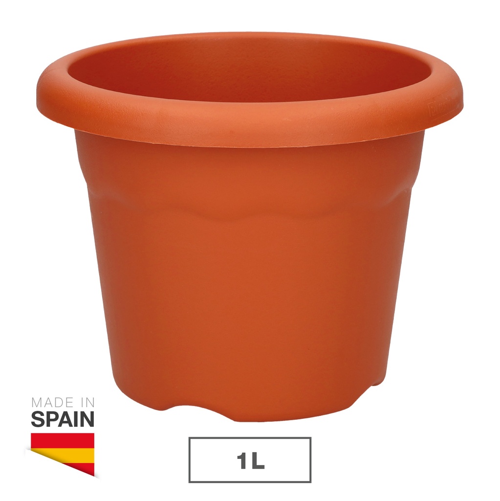 Vaso redondo Terra Ø140mm Castanho