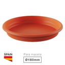 Prato para vaso redondo Terra Ø180mm Castanho