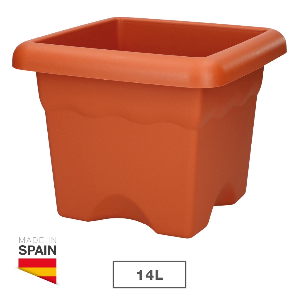 Vaso quadrado Terra 330mm Castanho