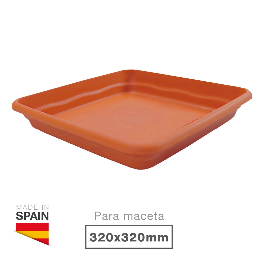 Plato para maceta cuadrada Terra 320mm Marrón