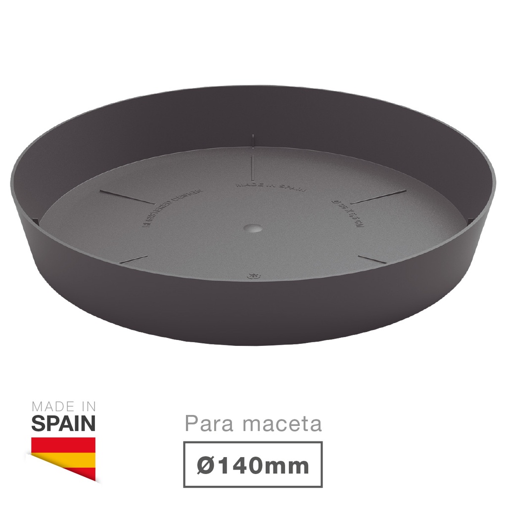 Plato para cuenco y maceta Tes y Doric Ø140mm Gris antracita