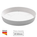 Prato para vaso Tes e Doric Ø180mm Branco