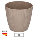 Vaso Oasis com prato integrado Ø130mm Bege